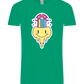 Rainbow Mushroom Smiley Design - Comfort Unisex T-Shirt_SPRING GREEN_front