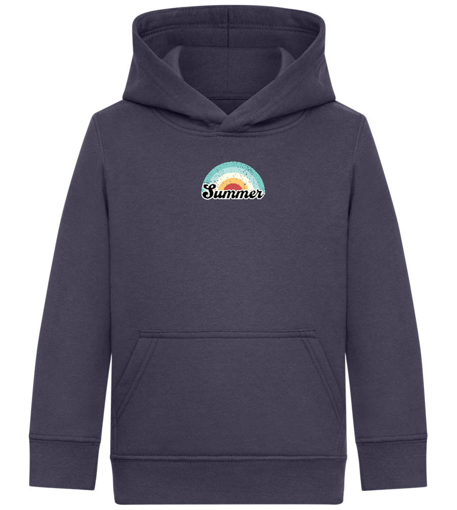 Summer Rainbow Design - Comfort Kids Hoodie_FRENCH NAVY_front