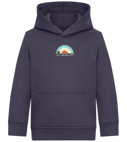 Summer Rainbow Design - Comfort Kids Hoodie_FRENCH NAVY_front