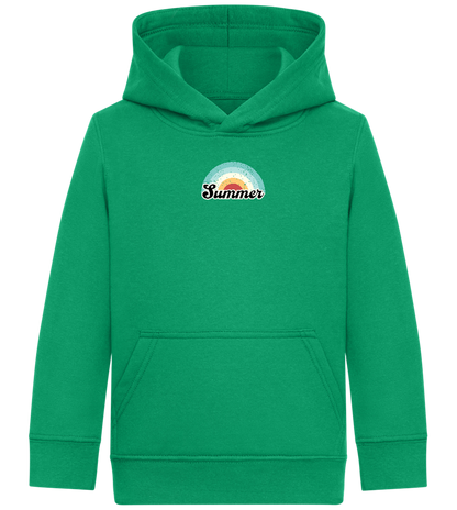 Summer Rainbow Design - Comfort Kids Hoodie_MEADOW GREEN_front