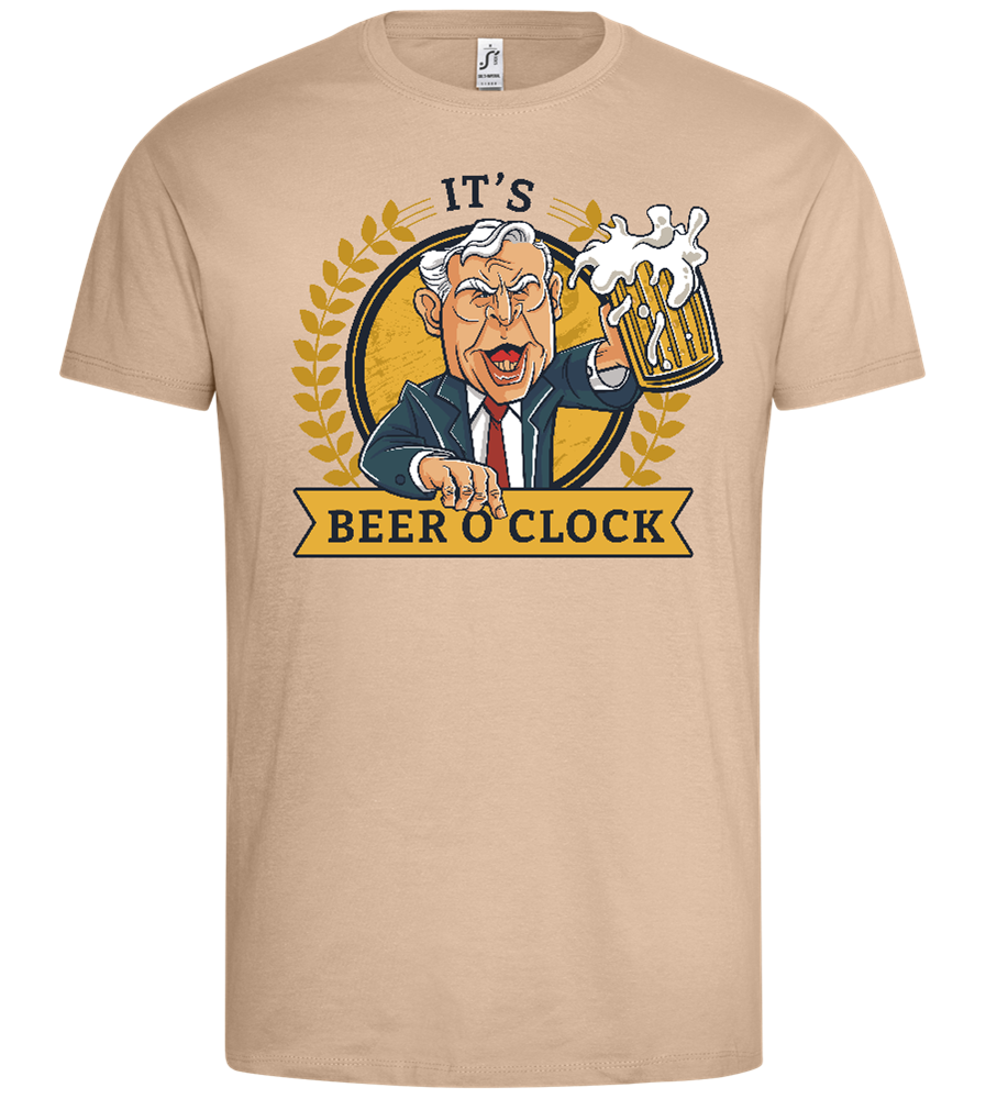 It's Beer O'clock Design - Premium men's t-shirt_SAND_front