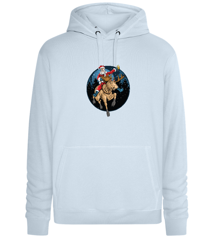 Santa Joyride Design - Premium unisex hoodie_CREAMY BLUE_front