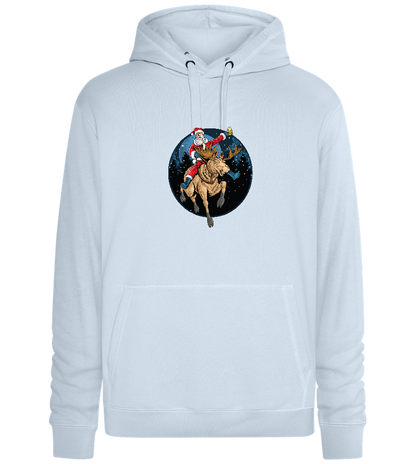 Santa Joyride Design - Premium unisex hoodie_CREAMY BLUE_front