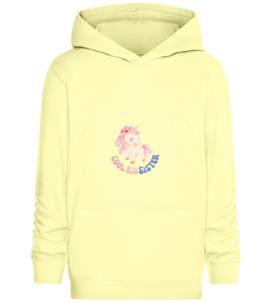 Cool Big Sister Unicorn Pastel Design - Comfort Kids Hoodie_AMARELO CLARO_front