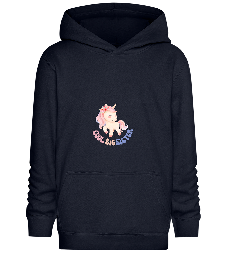 Cool Big Sister Unicorn Pastel Design - Comfort Kids Hoodie_FRENCH NAVY_front