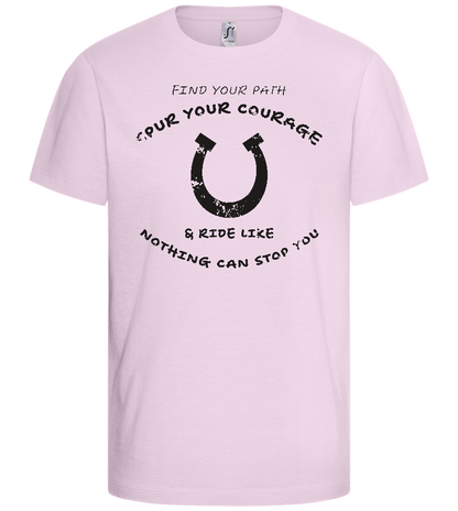 Spur Your Courage Design - Comfort kids fitted t-shirt_LIGHT PINK_front