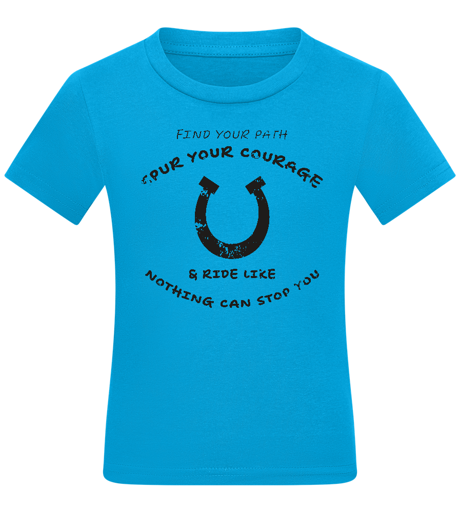 Spur Your Courage Design - Comfort kids fitted t-shirt_TURQUOISE_front