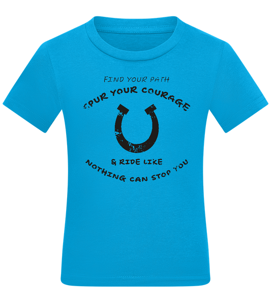 Spur Your Courage Design - Comfort kids fitted t-shirt_TURQUOISE_front