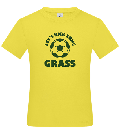 Let's Kick Some Grass Design - Basic kids t-shirt_LEMON_front