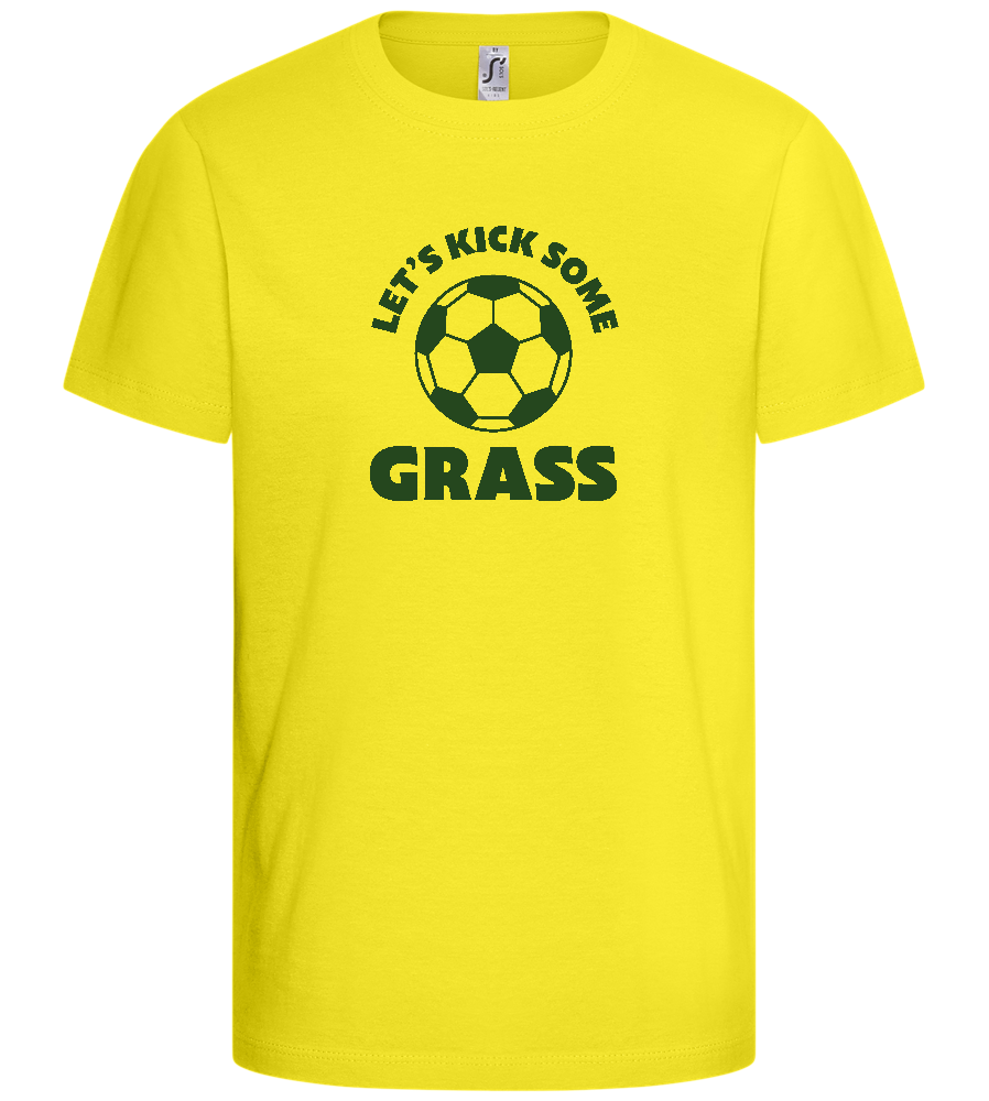 Let's Kick Some Grass Design - Basic kids t-shirt_LEMON_front