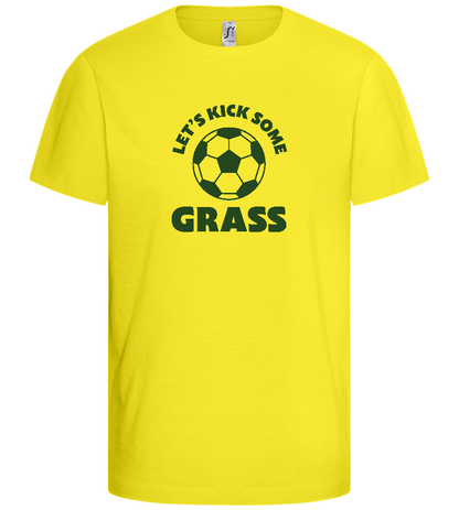 Let's Kick Some Grass Design - Basic kids t-shirt_LEMON_front