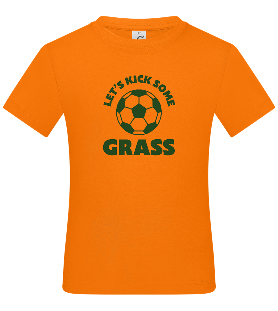 Let's Kick Some Grass Design - Basic kids t-shirt_ORANGE_front