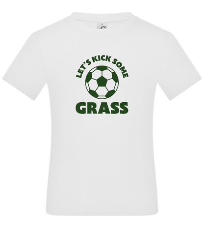 Let's Kick Some Grass Design - Basic kids t-shirt_WHITE_front