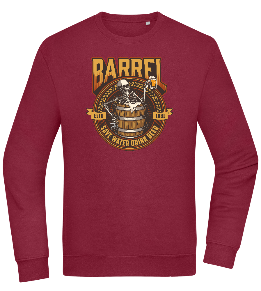 Save Water Drink Beer Barrel Design - Comfort Essential Unisex Sweater_BORDEAUX_front