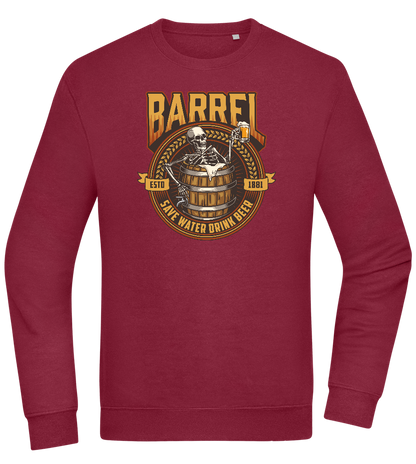 Save Water Drink Beer Barrel Design - Comfort Essential Unisex Sweater_BORDEAUX_front