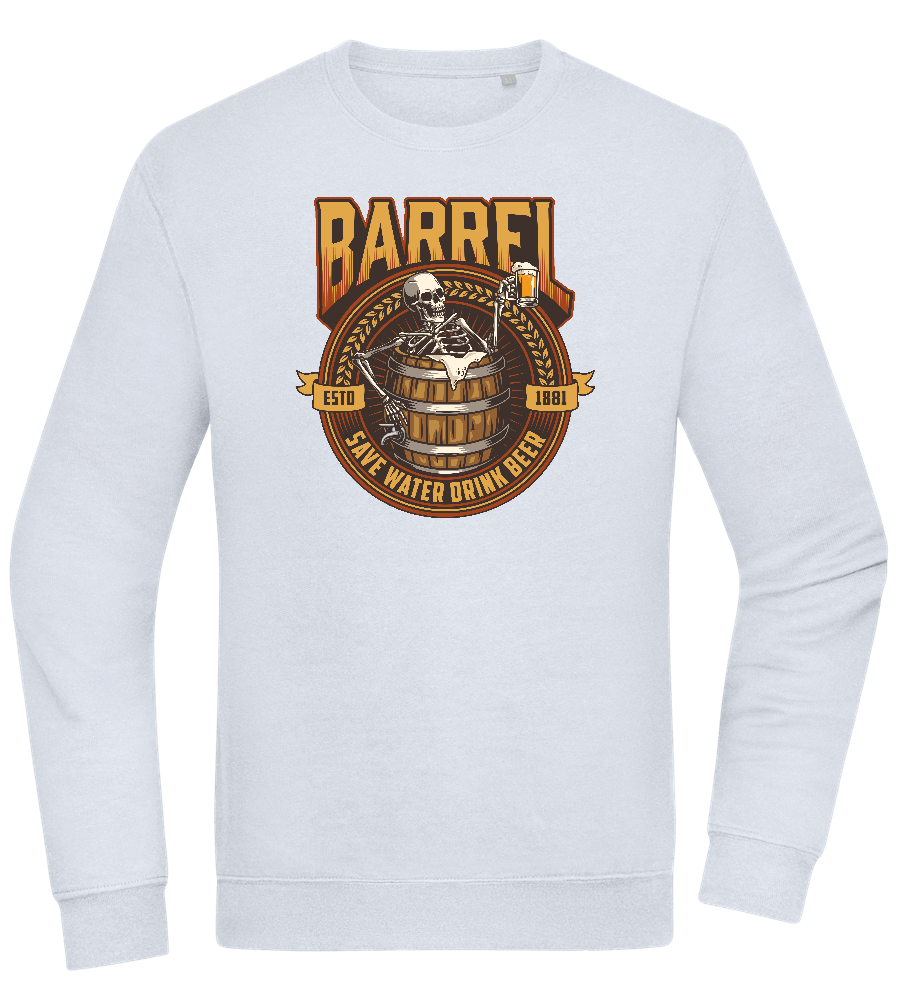 Save Water Drink Beer Barrel Design - Comfort Essential Unisex Sweater_CREAMY BLUE_front