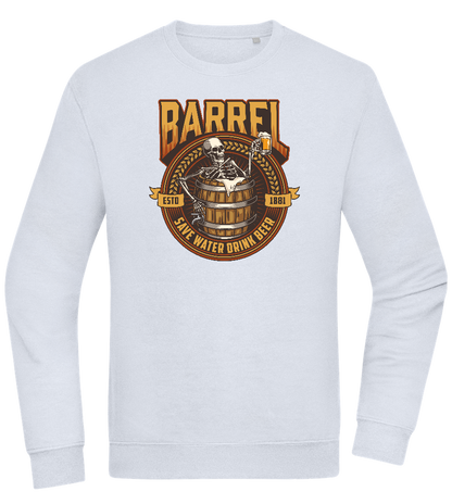 Save Water Drink Beer Barrel Design - Comfort Essential Unisex Sweater_CREAMY BLUE_front