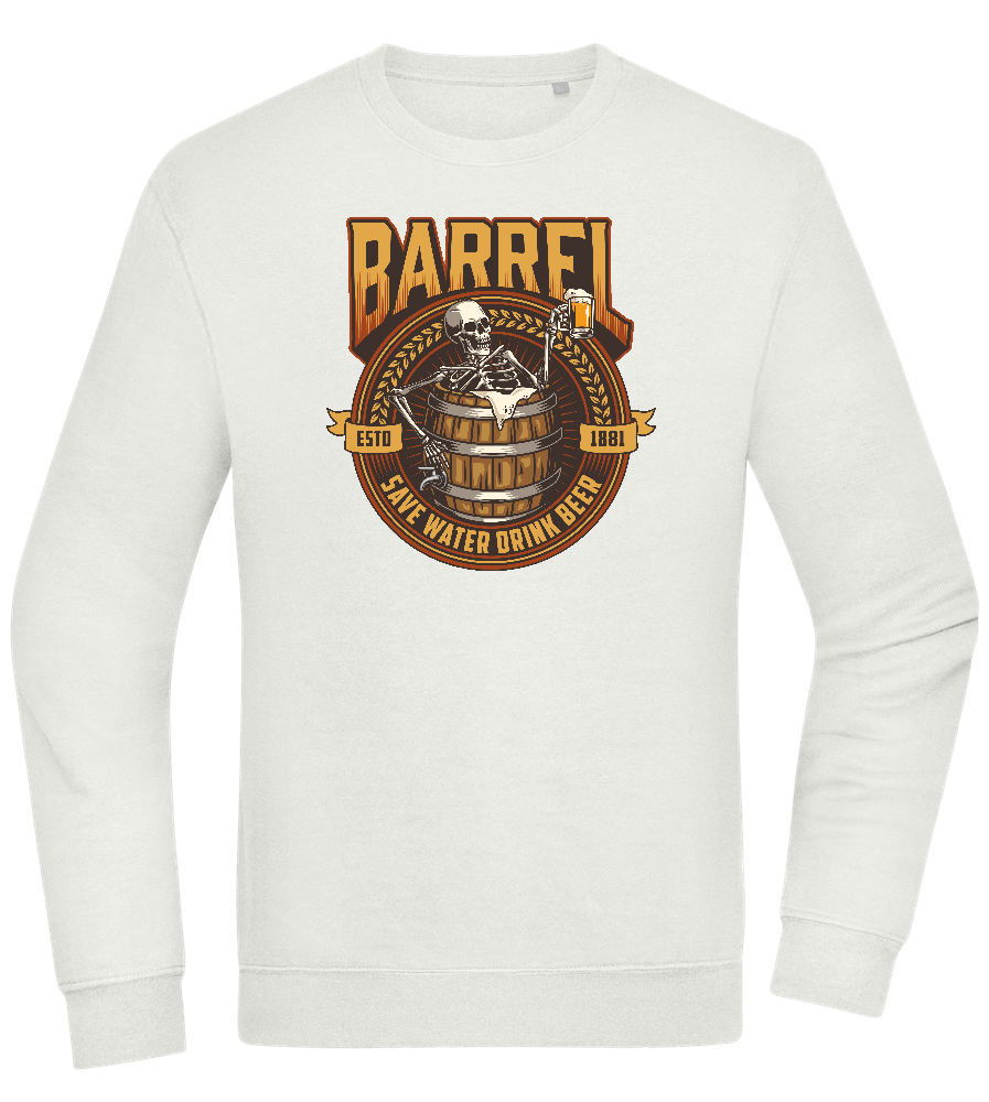 Save Water Drink Beer Barrel Design - Comfort Essential Unisex Sweater_CREAMY GREEN_front