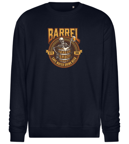 Save Water Drink Beer Barrel Design - Comfort Essential Unisex Sweater_FRENCH NAVY_front