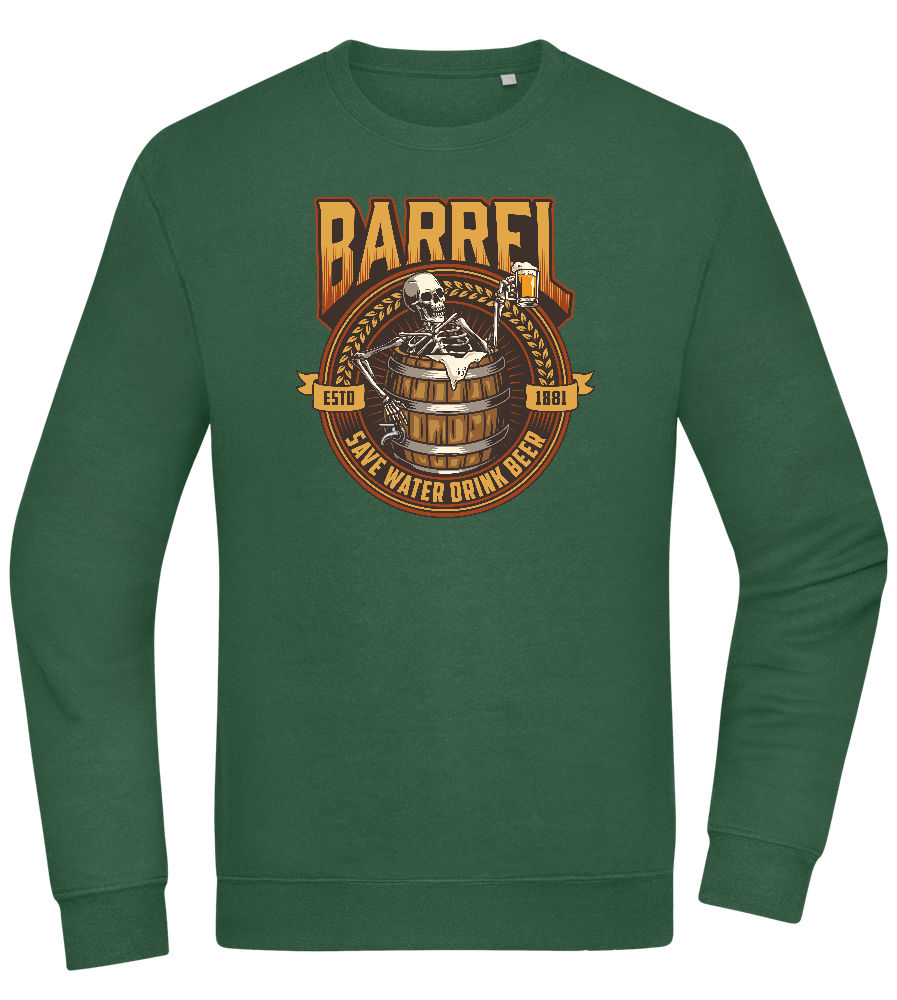 Save Water Drink Beer Barrel Design - Comfort Essential Unisex Sweater_GREEN BOTTLE_front