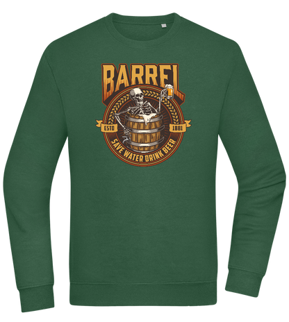 Save Water Drink Beer Barrel Design - Comfort Essential Unisex Sweater_GREEN BOTTLE_front