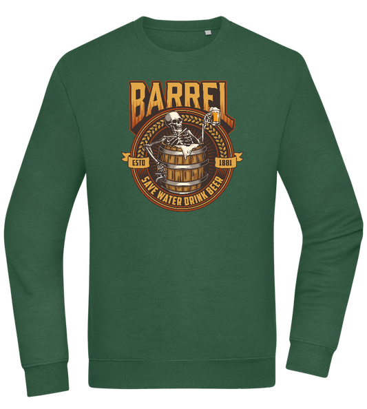 Save Water Drink Beer Barrel Design - Comfort Essential Unisex Sweater_GREEN BOTTLE_front