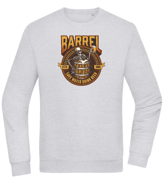 Save Water Drink Beer Barrel Design - Comfort Essential Unisex Sweater_ORION GREY II_front