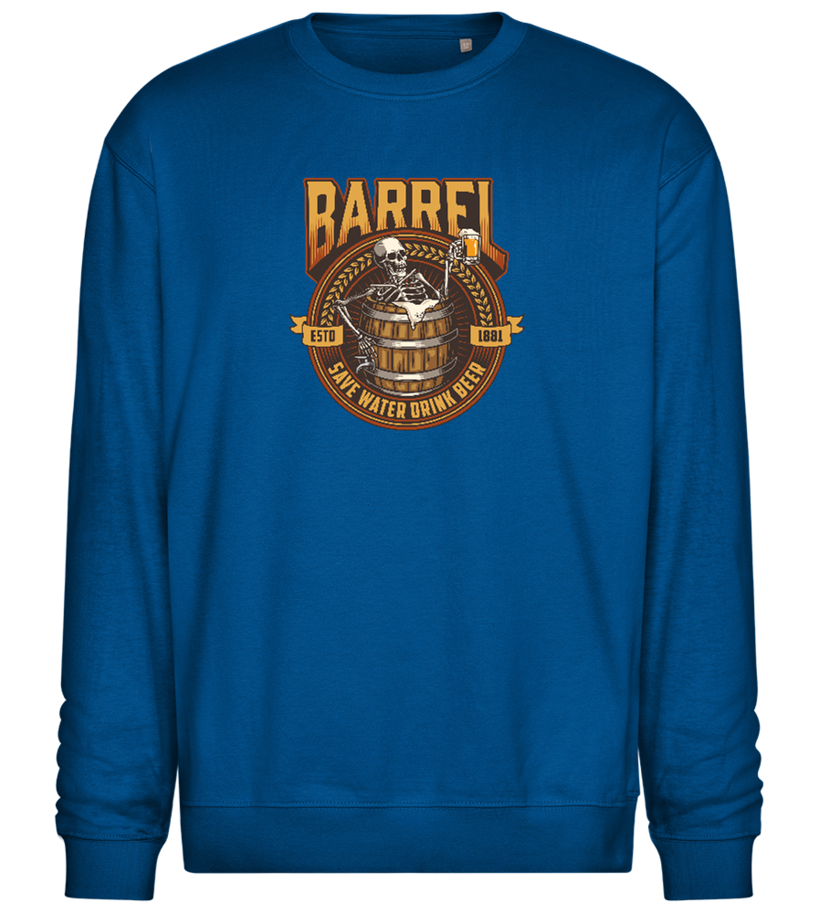 Save Water Drink Beer Barrel Design - Comfort Essential Unisex Sweater_ROYAL_front