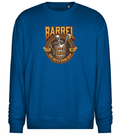 Save Water Drink Beer Barrel Design - Comfort Essential Unisex Sweater_ROYAL_front