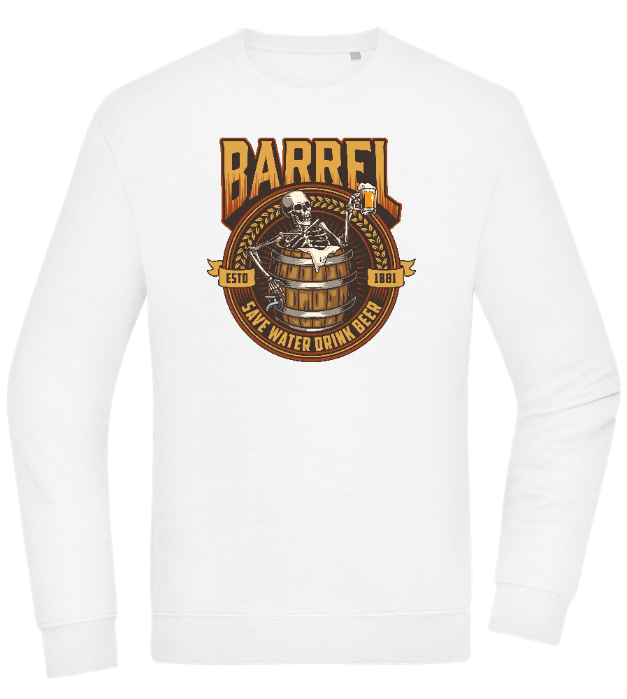 Save Water Drink Beer Barrel Design - Comfort Essential Unisex Sweater_WHITE_front