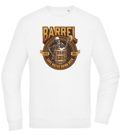 Save Water Drink Beer Barrel Design - Comfort Essential Unisex Sweater_WHITE_front