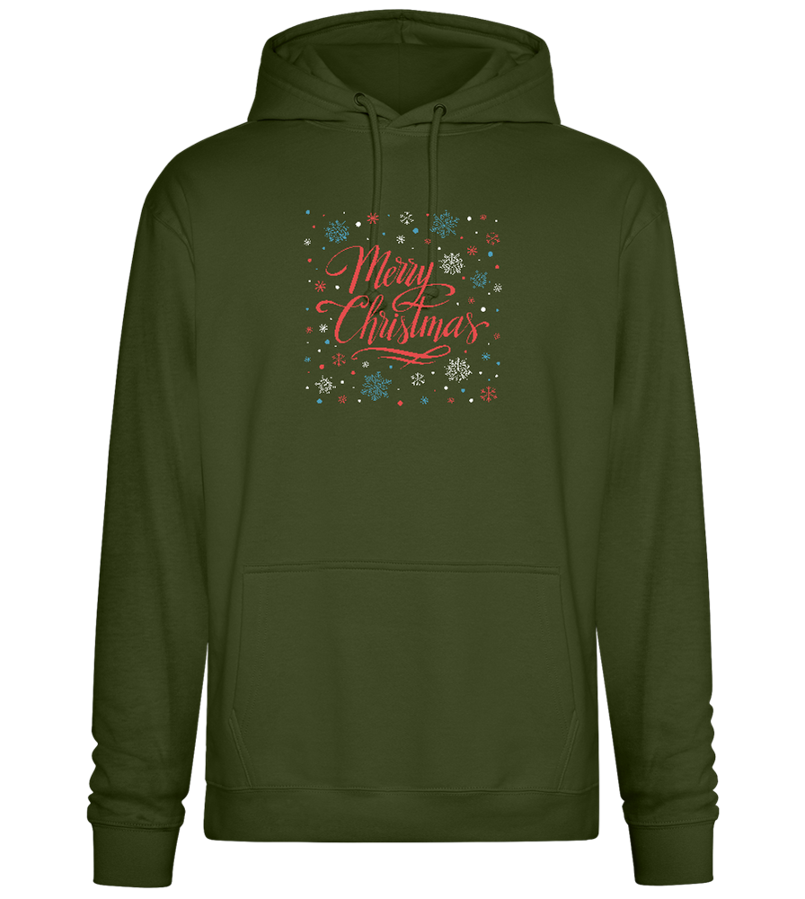 Merry Christmas Snowflakes Design - Premium Essential Unisex Hoodie_ARMY_front