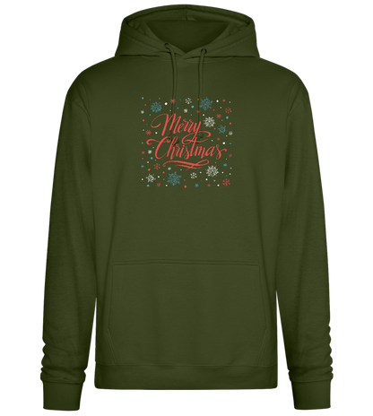 Merry Christmas Snowflakes Design - Premium Essential Unisex Hoodie_ARMY_front