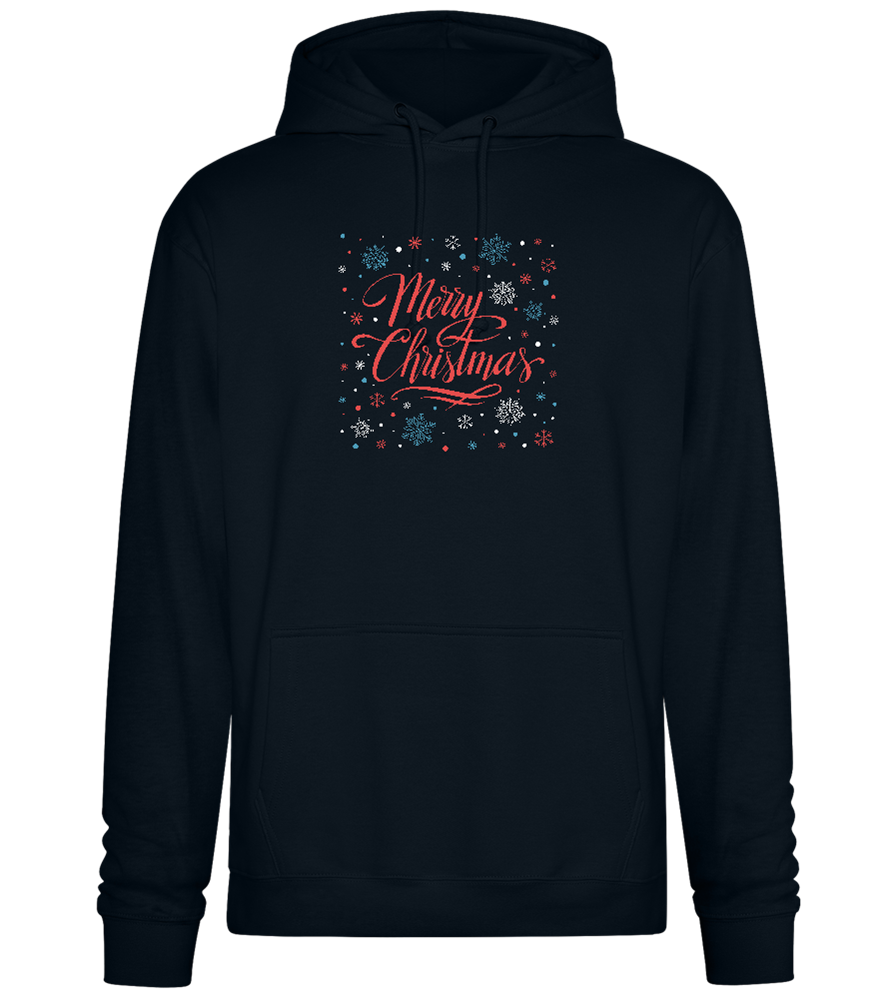 Merry Christmas Snowflakes Design - Premium Essential Unisex Hoodie_BLACK_front