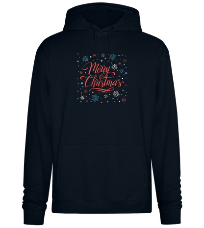 Merry Christmas Snowflakes Design - Premium Essential Unisex Hoodie_BLACK_front