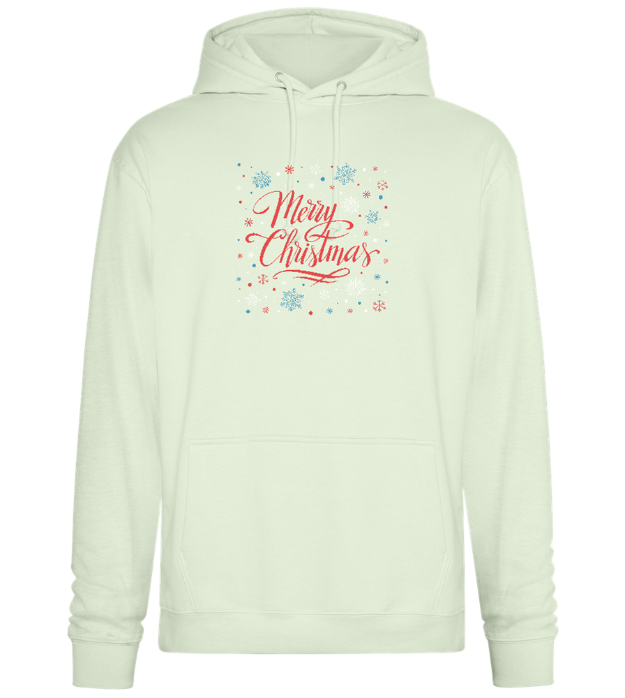 Merry Christmas Snowflakes Design - Premium Essential Unisex Hoodie_CREAMY GREEN_front