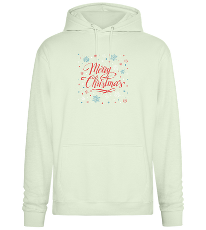 Merry Christmas Snowflakes Design - Premium Essential Unisex Hoodie_CREAMY GREEN_front