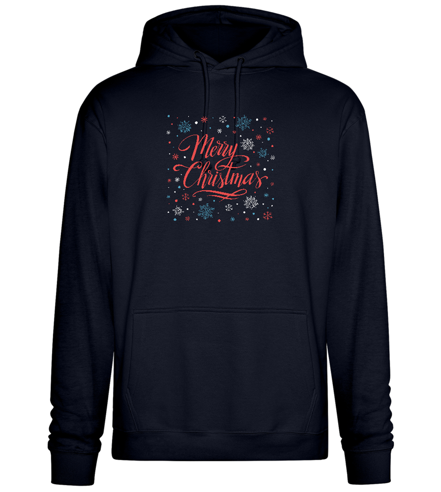 Merry Christmas Snowflakes Design - Premium Essential Unisex Hoodie_FRENCH NAVY_front