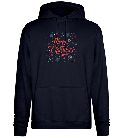 Merry Christmas Snowflakes Design - Premium Essential Unisex Hoodie_FRENCH NAVY_front