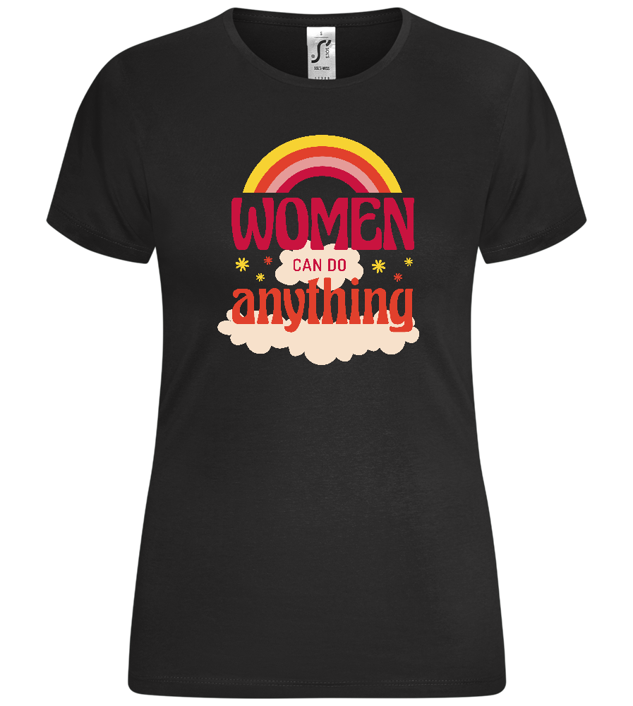 Women Can Do Anything Design - Comfort women's t-shirt_DEEP BLACK_front