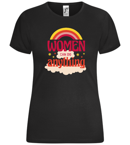 Women Can Do Anything Design - Comfort women's t-shirt_DEEP BLACK_front