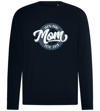 100% Pure Mom Estd Design - Comfort unisex sweater_BLACK_front