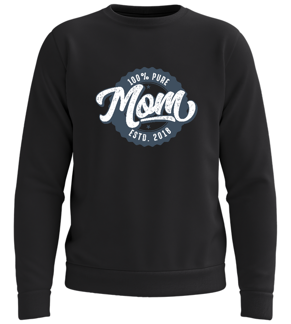 100% Pure Mom Estd Design - Comfort unisex sweater_BLACK_front