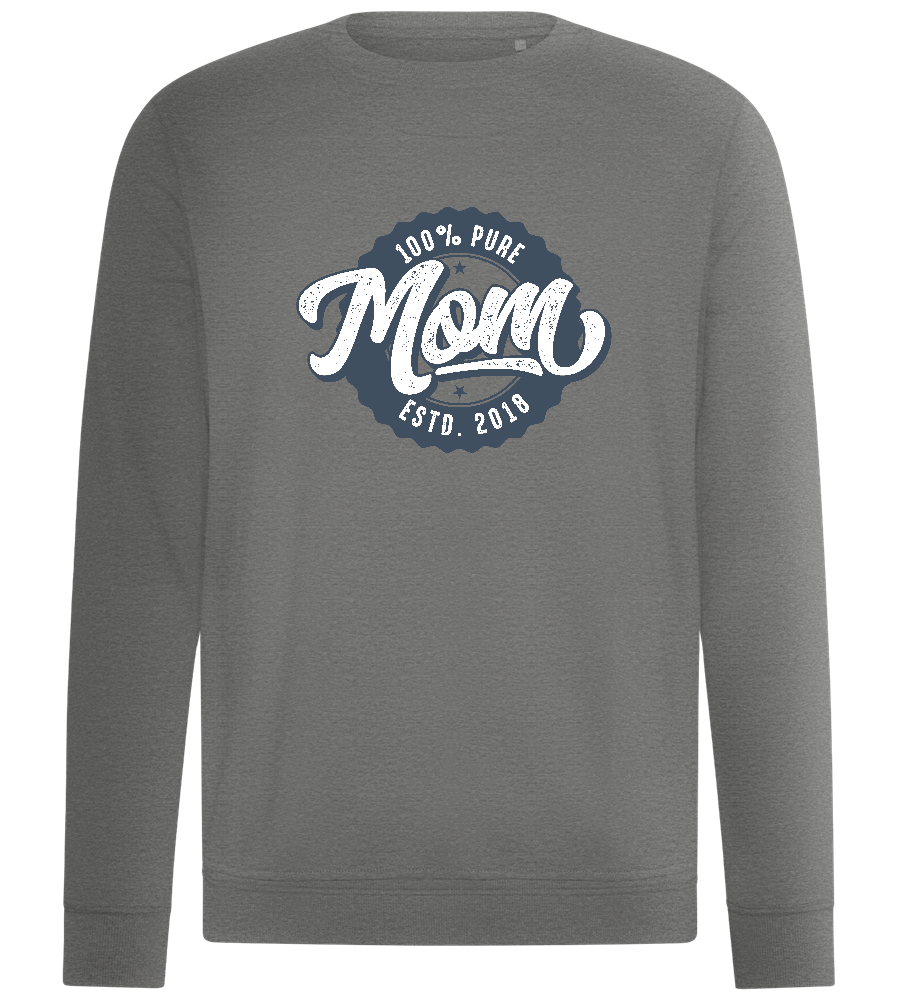 100% Pure Mom Estd Design - Comfort unisex sweater_ORION GREY II_front