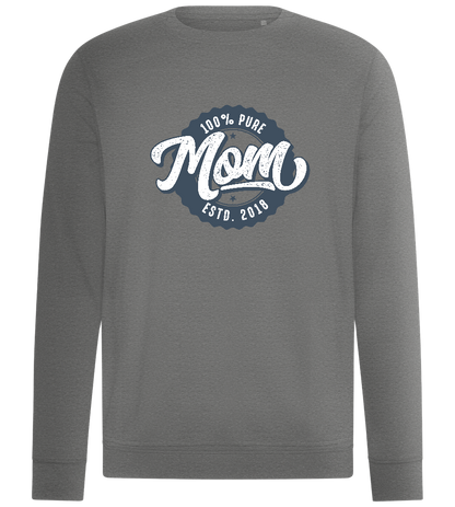 100% Pure Mom Estd Design - Comfort unisex sweater_ORION GREY II_front