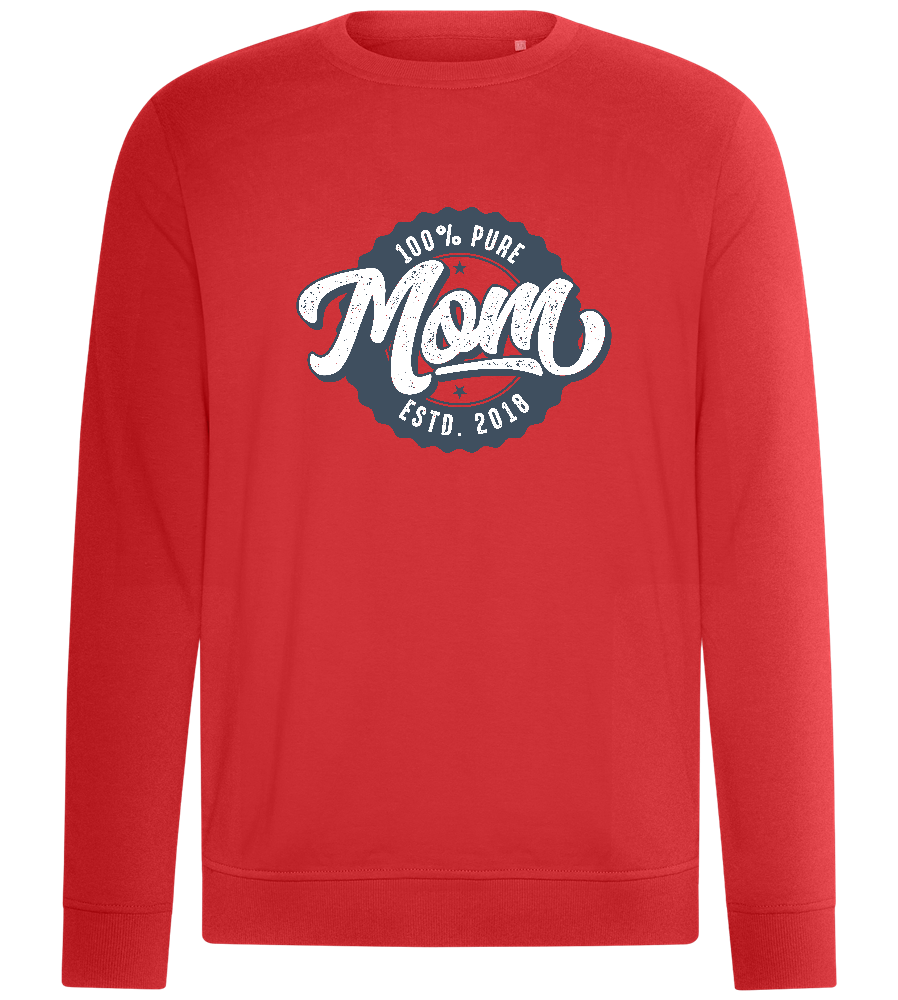 100% Pure Mom Estd Design - Comfort unisex sweater_RED_front