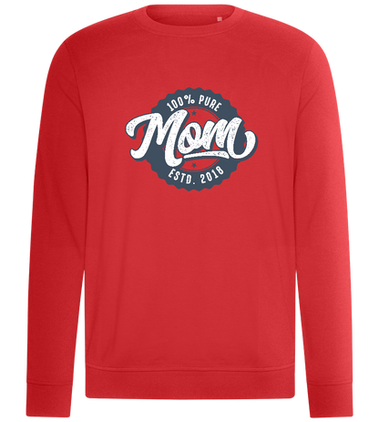 100% Pure Mom Estd Design - Comfort unisex sweater_RED_front