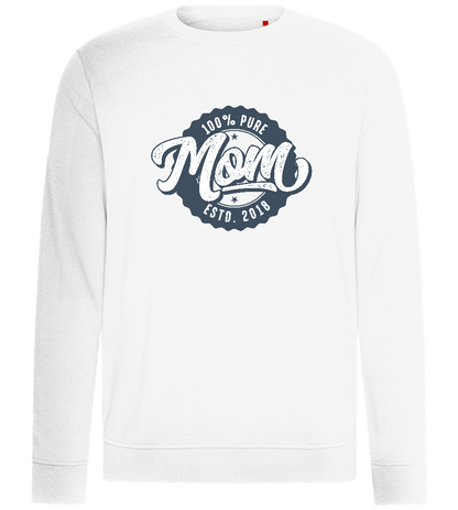 100% Pure Mom Estd Design - Comfort unisex sweater_WHITE_front