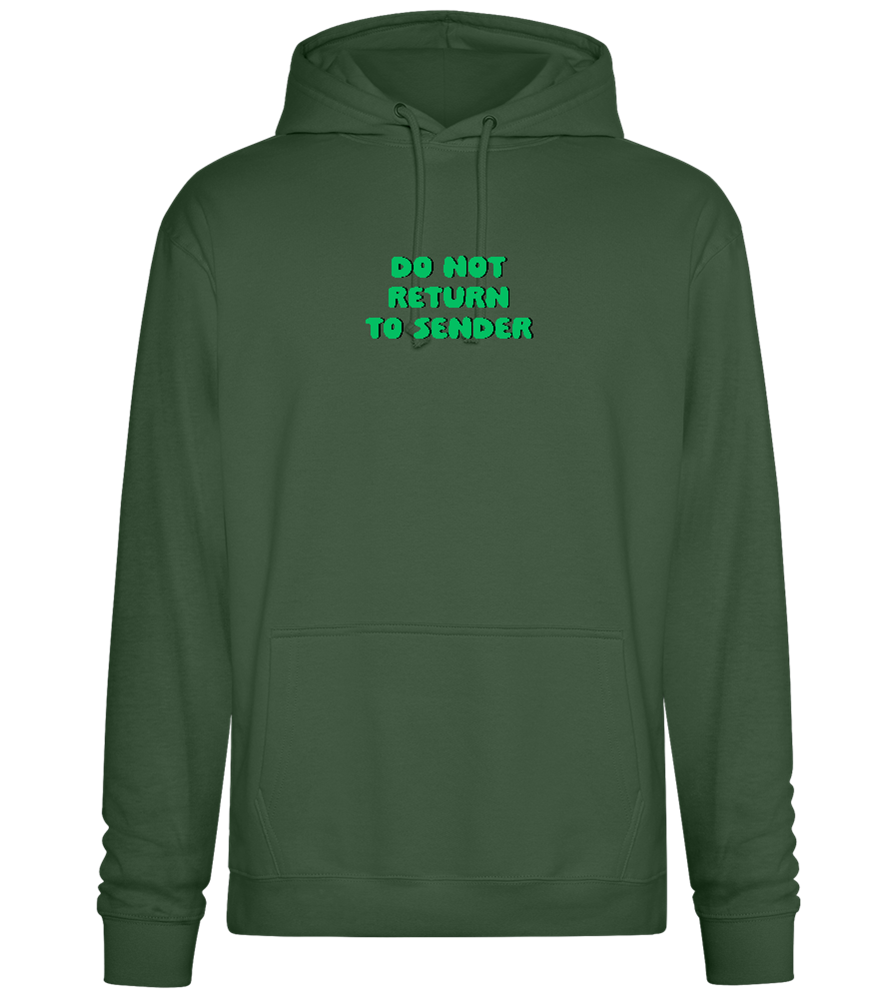 Do Not Return to Sender Design - Premium Essential Unisex Hoodie_GREEN BOTTLE_front