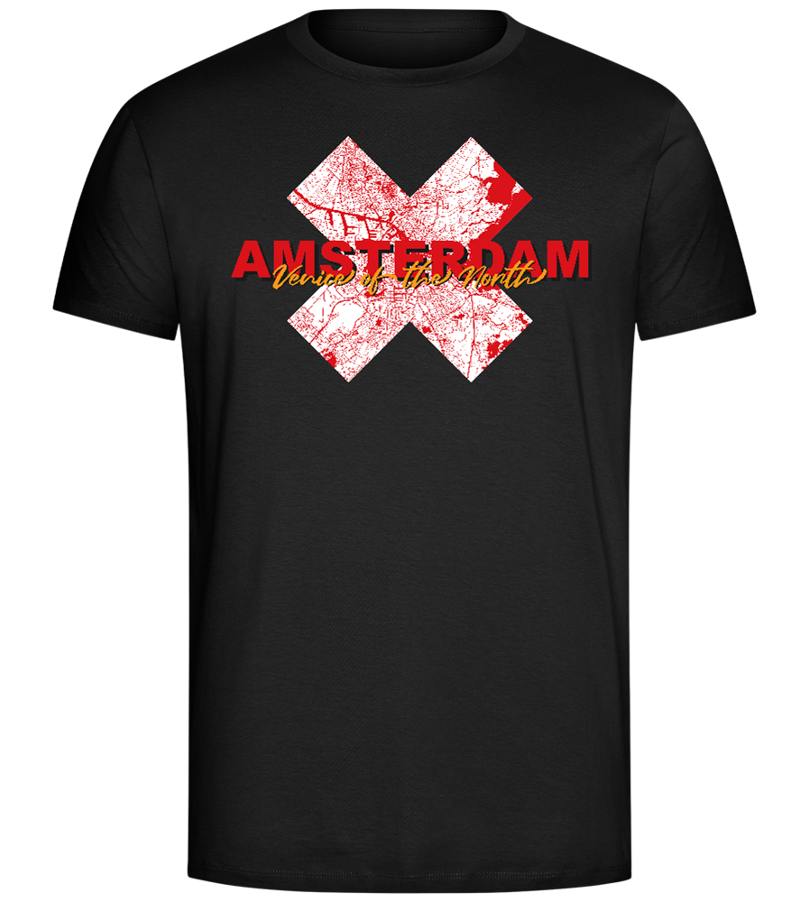 Amsterdam City Map Design - Comfort Unisex T-Shirt_DEEP BLACK_front